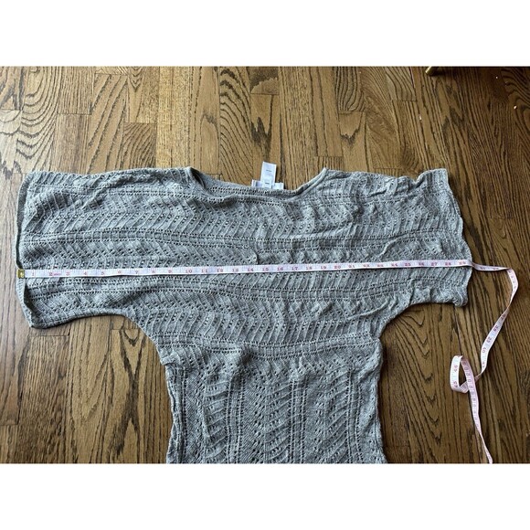 White House Black Market Crochet Silk‎ Cashmere Angora Rabbit Blend Gray Top XS - Picture 7 of 8